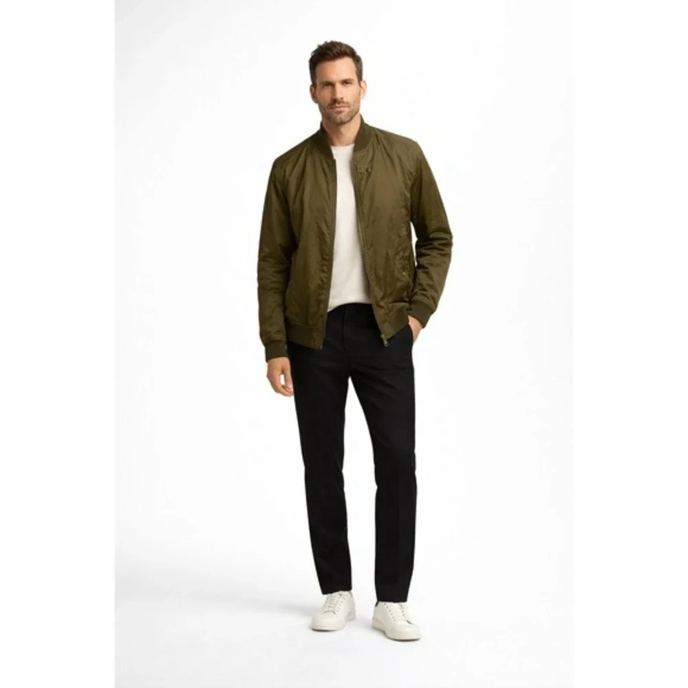 Robert Geller x Five Four Mens Bomber Jacket Olive Green Full Zip‎ XL